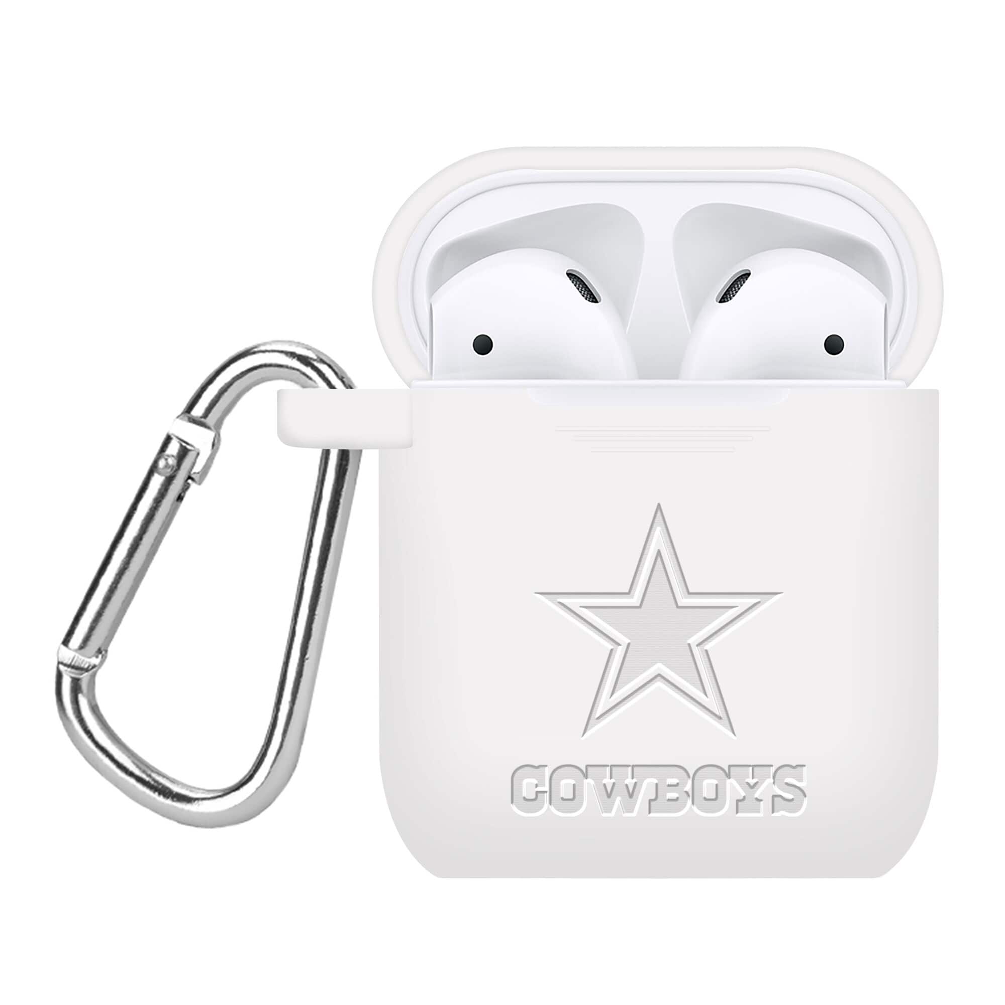 Front. Artinian - Dallas Cowboys Debossed Silicone AirPods Case Cover - No Size - Multicolor.