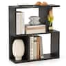Costway - 1 PCS 3-Tier Bookshelf Geometric Bookcase Side Table with Open Storage Display Shelf - Black