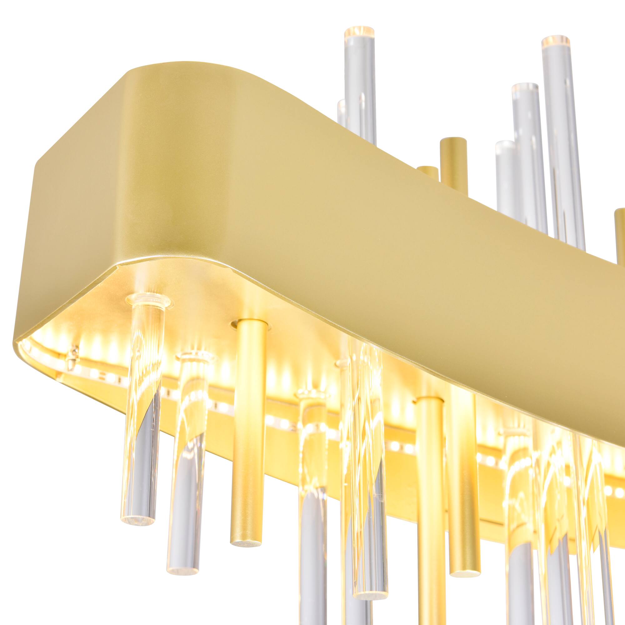 Alt View 1. CWI Lighting - Millipede 40 in LED Satin Gold Chandelier - Satin Gold.