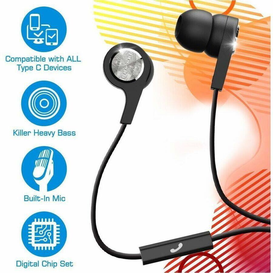 Compatible with ALL Type C Devices  
Killer Heavy Bass  
Built-In Mic  
Digital Chip Set