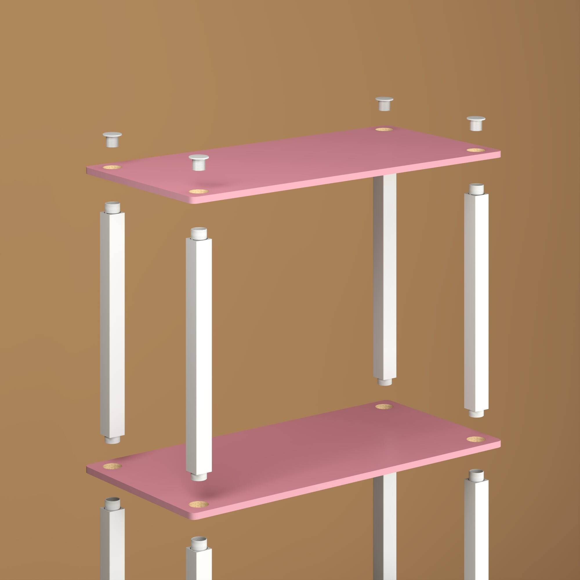 Left. HOMLUX - 3-Tier 29.6" Corner Shelf Open Shelves for Display for Living Room and Office Organization Pink & White - Pink & White.