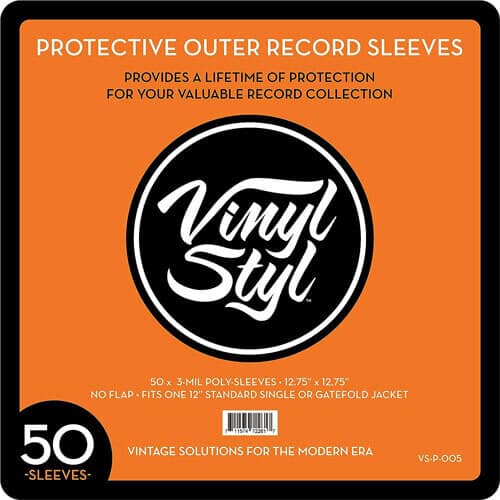 PopMarket - Vinyl Styl® VS-P-005 12 Inch Outer Record Sleeves - Open Top - 50 Count (Clear) - BAGS / SLEEVES - Multicolor
