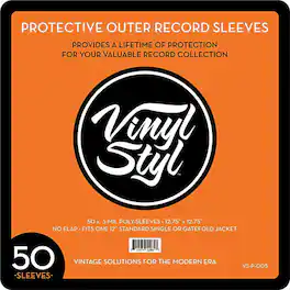 PopMarket - Vinyl Styl® VS-P-005 12 Inch Outer Record Sleeves - Open Top - 50 Count (Clear) - BAGS / SLEEVES - Multicolor