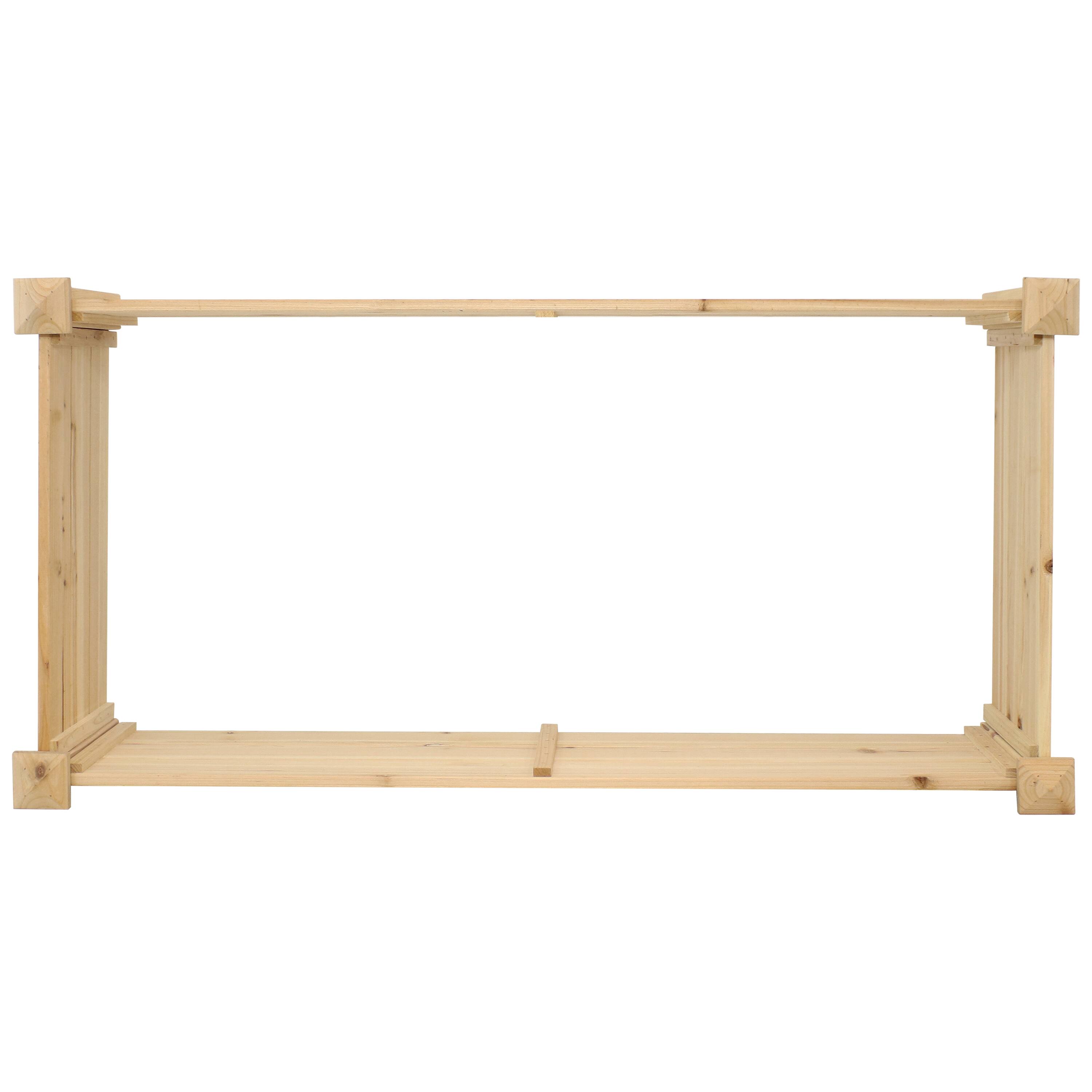 Alt View 5. Sunnydaze - Wooden Fir Square Raised Garden Bed - 24 x 48.25 in - Light Brown.