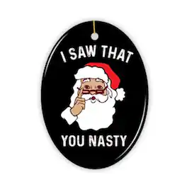 OrnamentallyYou - Santa Humor Christmas Ornament - Multi-colored