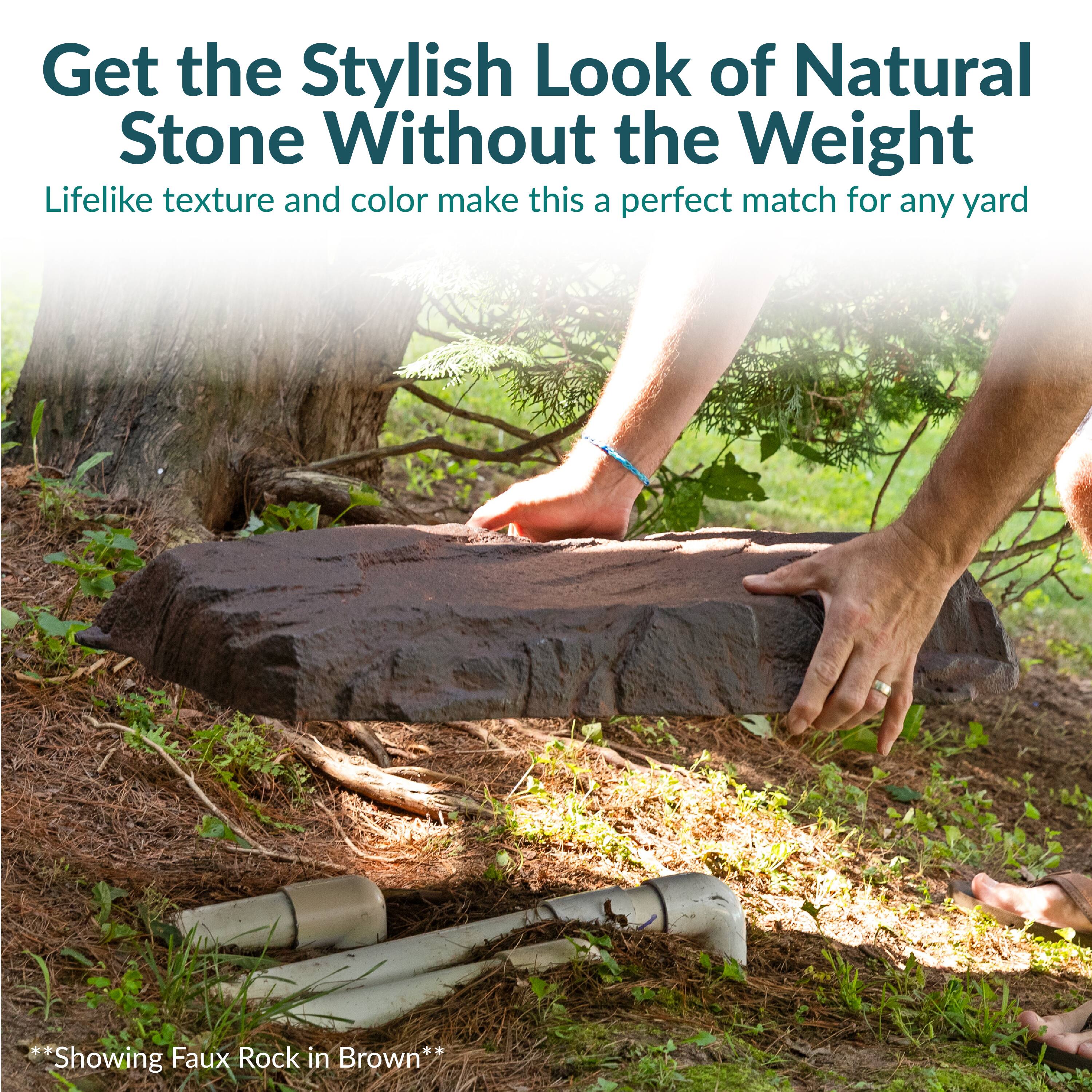 Get the Stylish Look of Natural Stone Without the Weight

Lifelike texture and color make this a perfect match for any yard

*Showing Faux Rock in Brown*