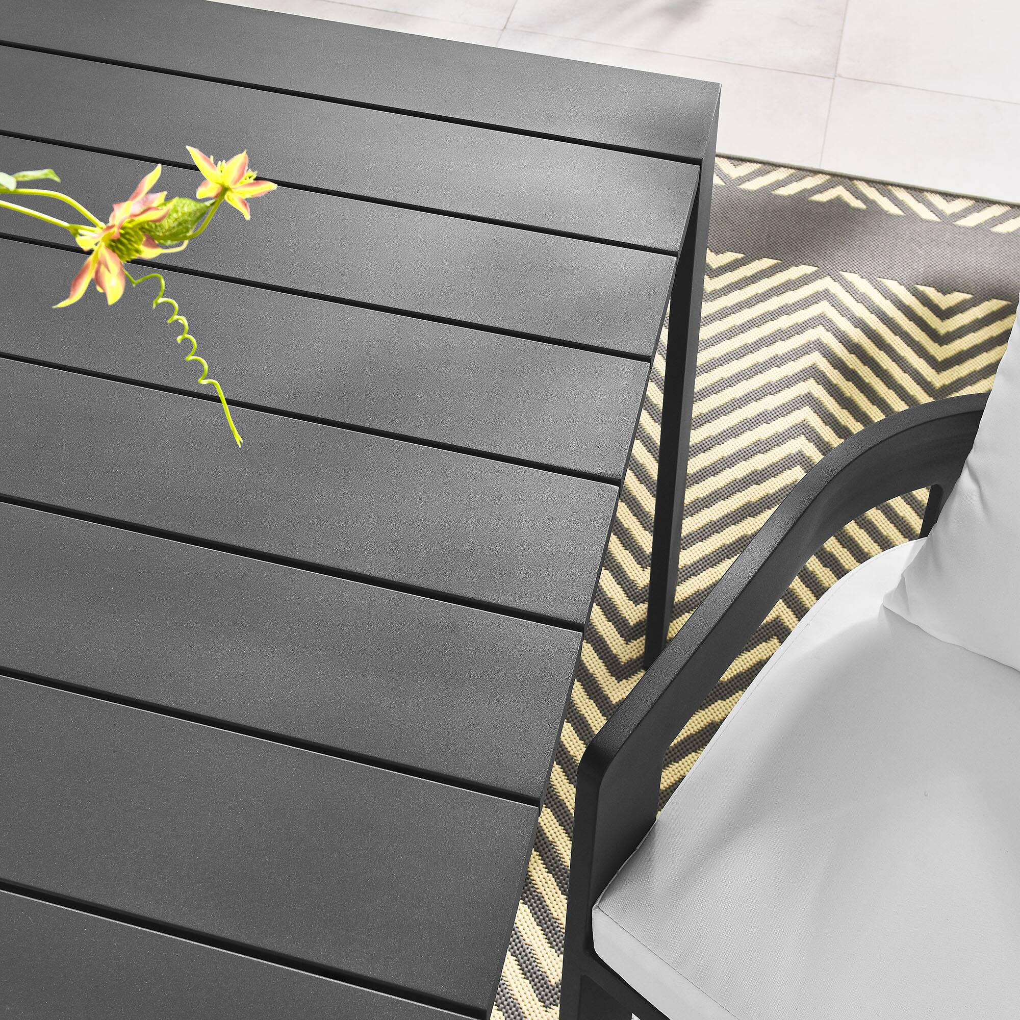 Alt View 1. Modway - Tahoe Rectangular Outdoor Patio Aluminum Dining Table by Modway - Gray.