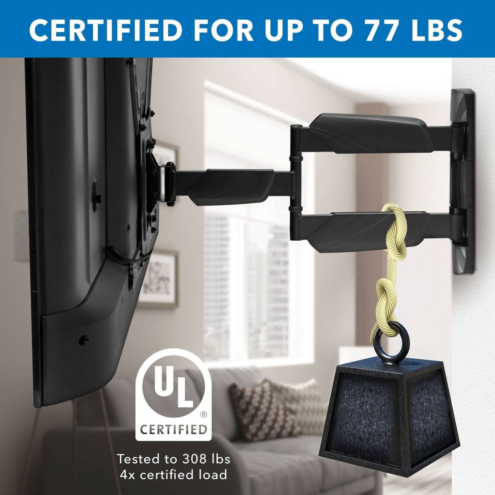 CERTIFIED FOR UP TO 77 LBS

UL CERTIFIED

Tested to 308 lbs 4x certified load