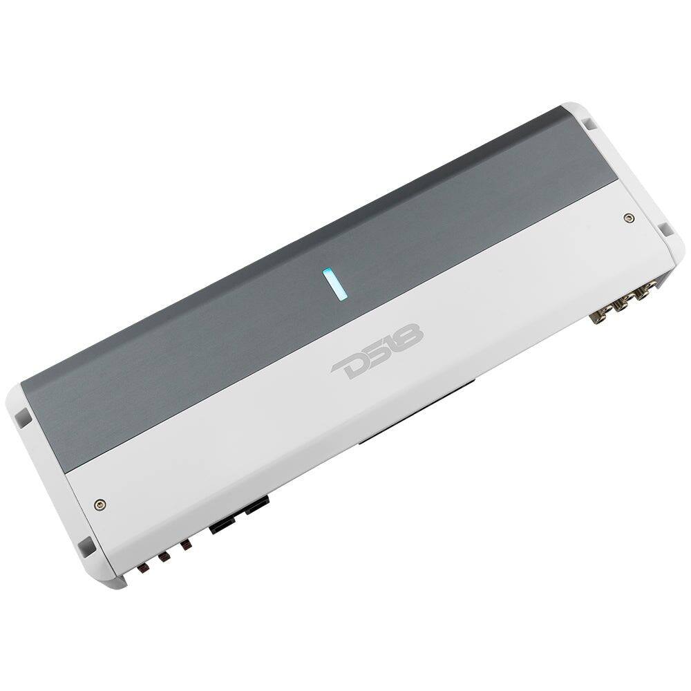 Angle. DS18 Audio - NXL-M 5-Channel Class D Car Amplifier with Marine Rating - White/Silver.