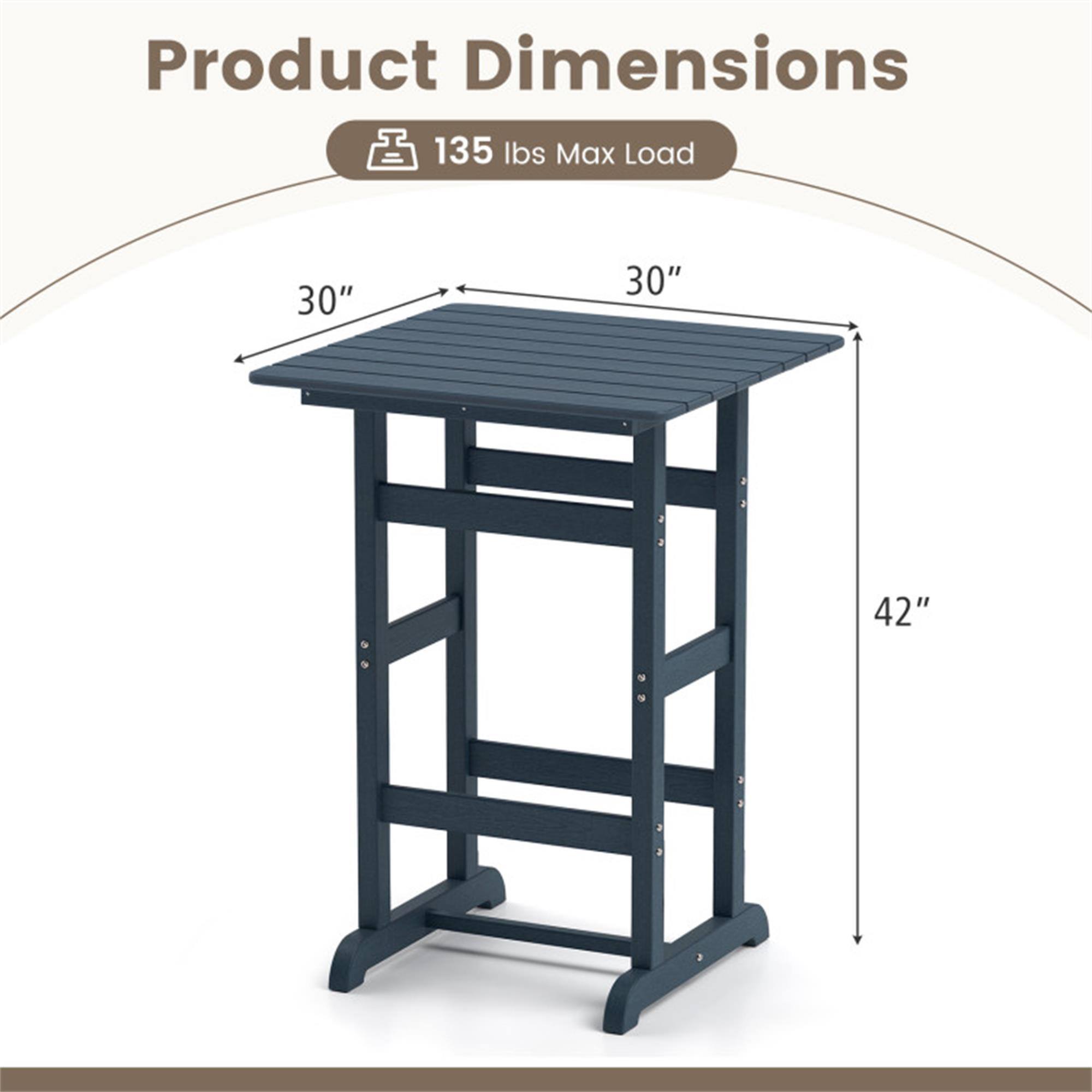 Product Dimensions  
135 lbs Max Load  
30" x 30" x 42"