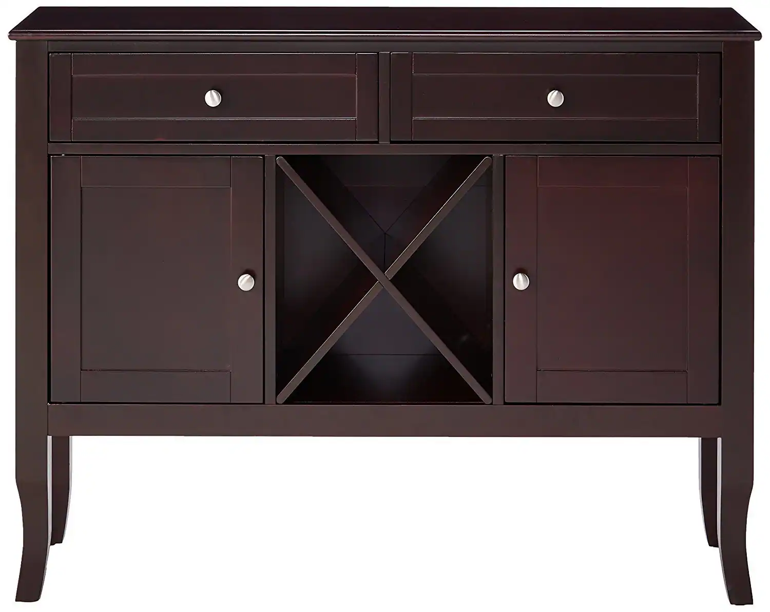 Alt View 1. Kings Brand Furniture - Kings Brand Furniture - Morovis Wine Cabinet Breakfront Buffet Storage Console Table, Dark Cherry - Dark Red.