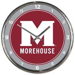 WinCraft - Morehouse Maroon Tigers Team Chrome Wall Clock - Multicolor