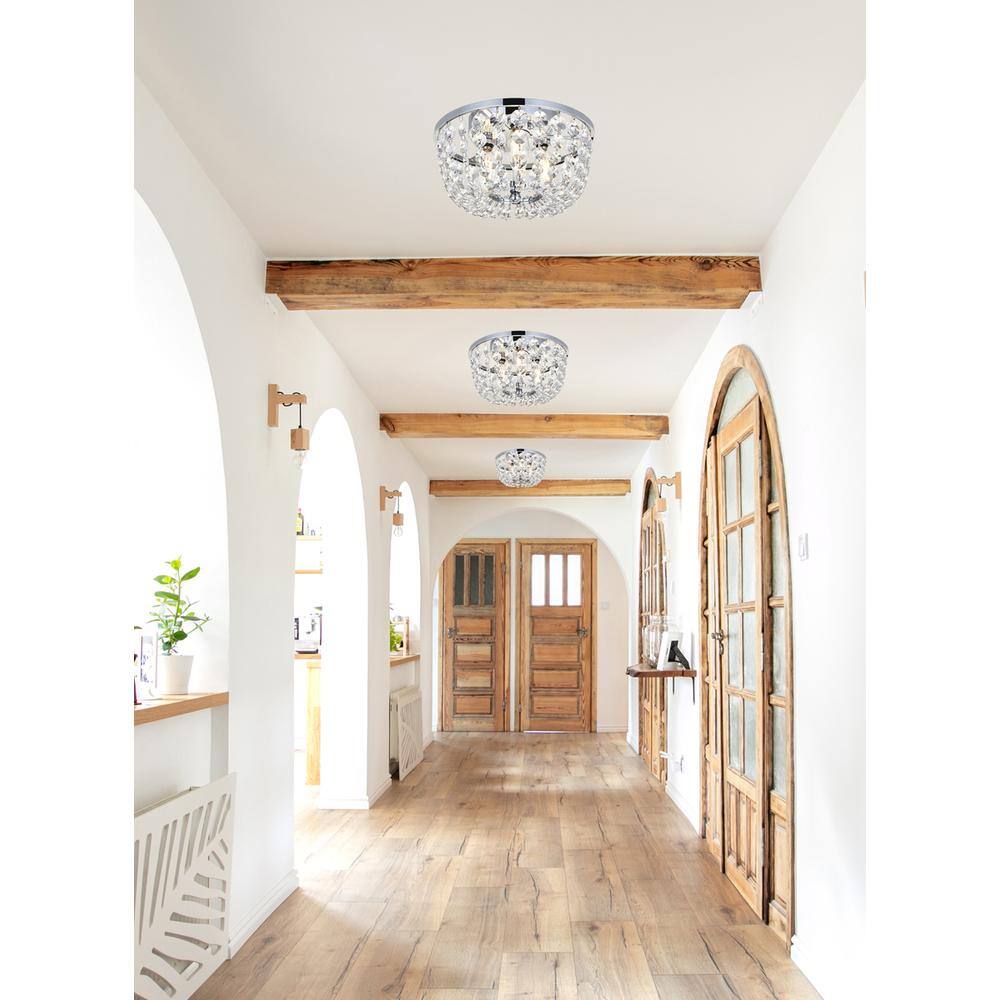 Angle. Elegant Lighting - Cora 10 inch flush mount in chrome - Chrome.