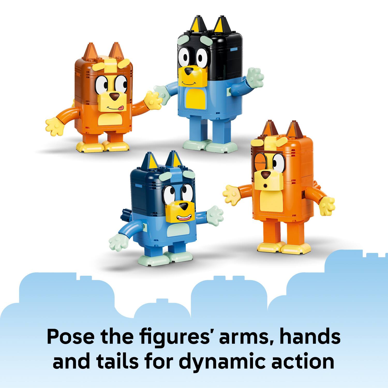 Pose the figures' arms, hands and tails for dynamic action