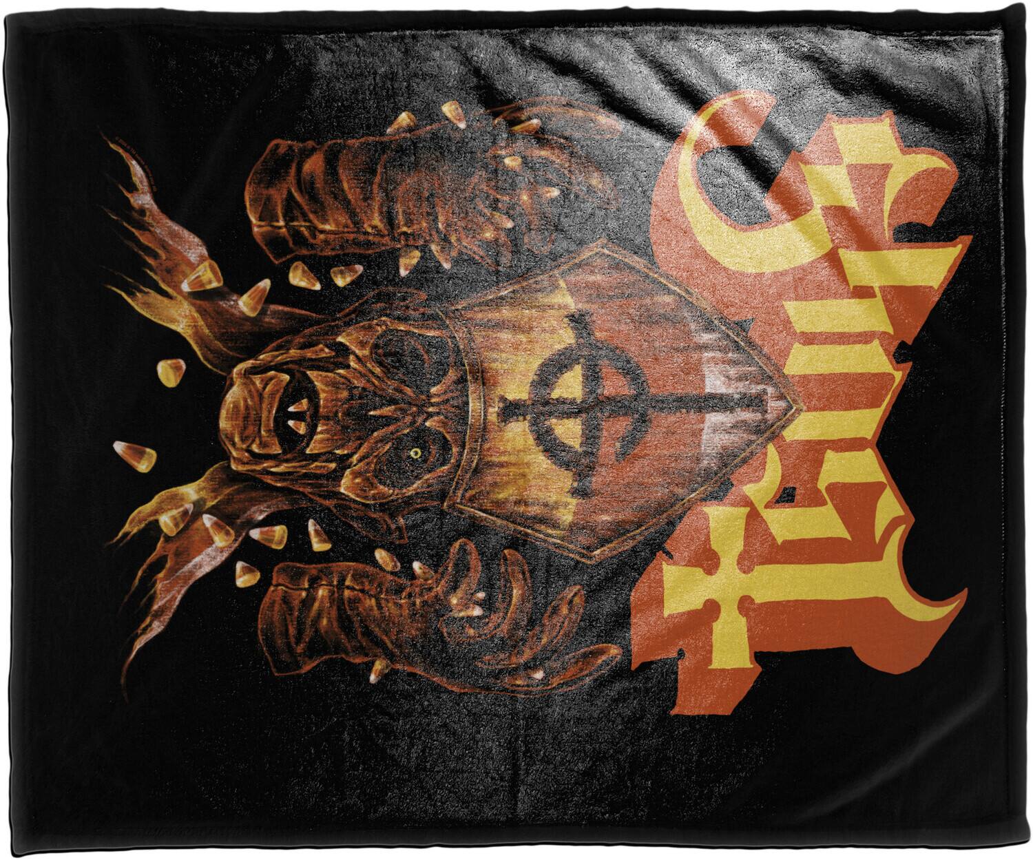 Alt View 3. PopMarket - Ghost - Rocksax - Ghost - Candy Corn - Sherpa Fleece Blanket (60 in x 80 in) - Multicolor.