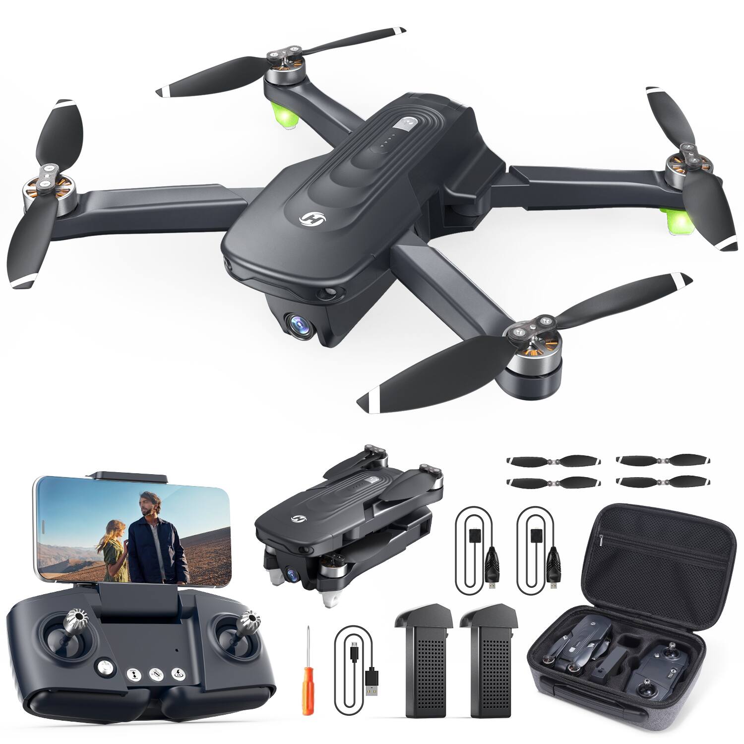 Front. Holy Stone - Holy Stone - Navigator Foldable 4K GPS Camera Drone with Auto Return and 46-Minute Flight.