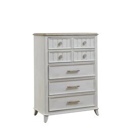American Woodcrafters - Beach Comber Chest - Weathered Sand Top - White