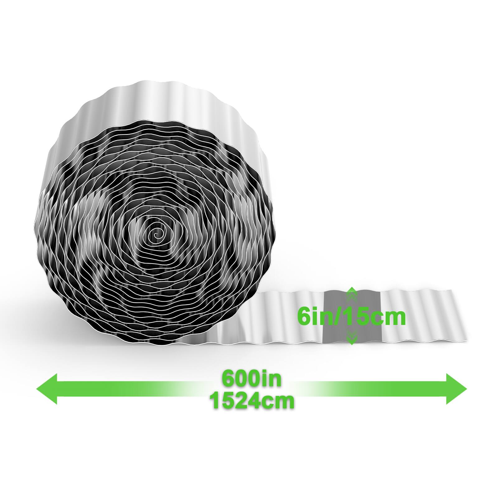 6in/15cm  
600in/1524cm