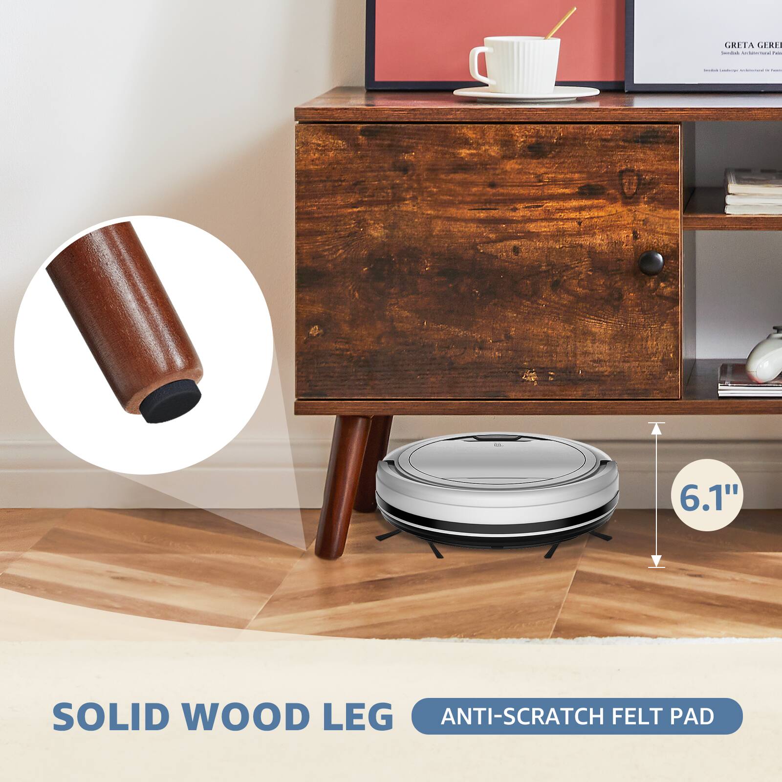 GRETA GERE - Pae: eores | a 6.1" SOLID WOOD LEG ANTI-SCRATCH FELT PAD