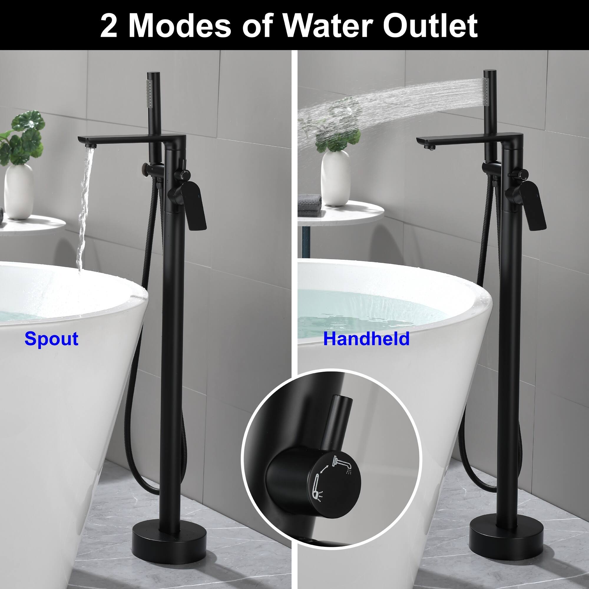 2 Modes of Water Outlet

Spout

Handheld