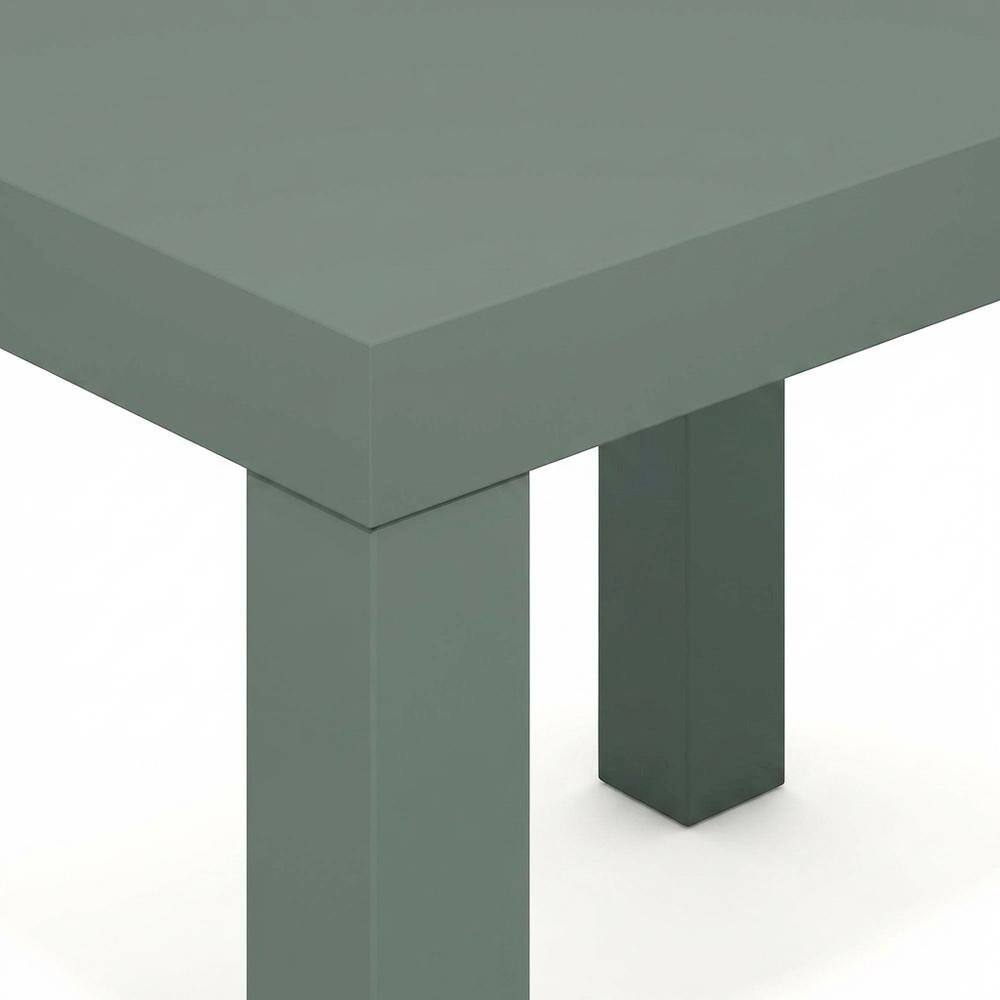 Alt View 2. FurniFact - Square Side Table Set of 2 with Thick Tabletops and Sage Green Finish - Sage Green.