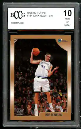 Dirk Nowitzki Rookie Card 1998-99 Topps #154 BGS BCCG 10