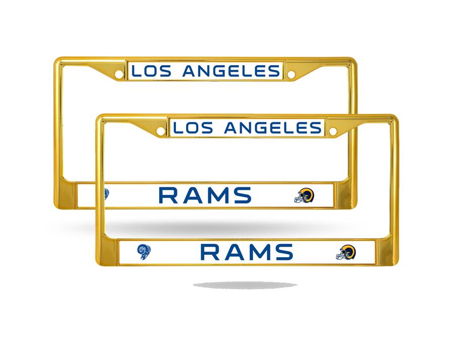 Rico Industries Los Angeles LA Rams Gold Color Chrome Metal License ...