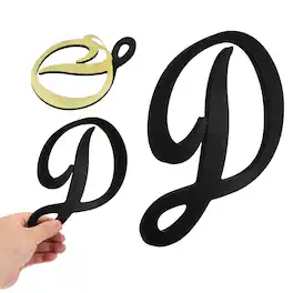 Unique Bargains - 3D Alphabet Mirror Wall Sticker, 9" Acrylic Letter D Self-Adhesive Home Decor for Living Room, Bedroom - Black