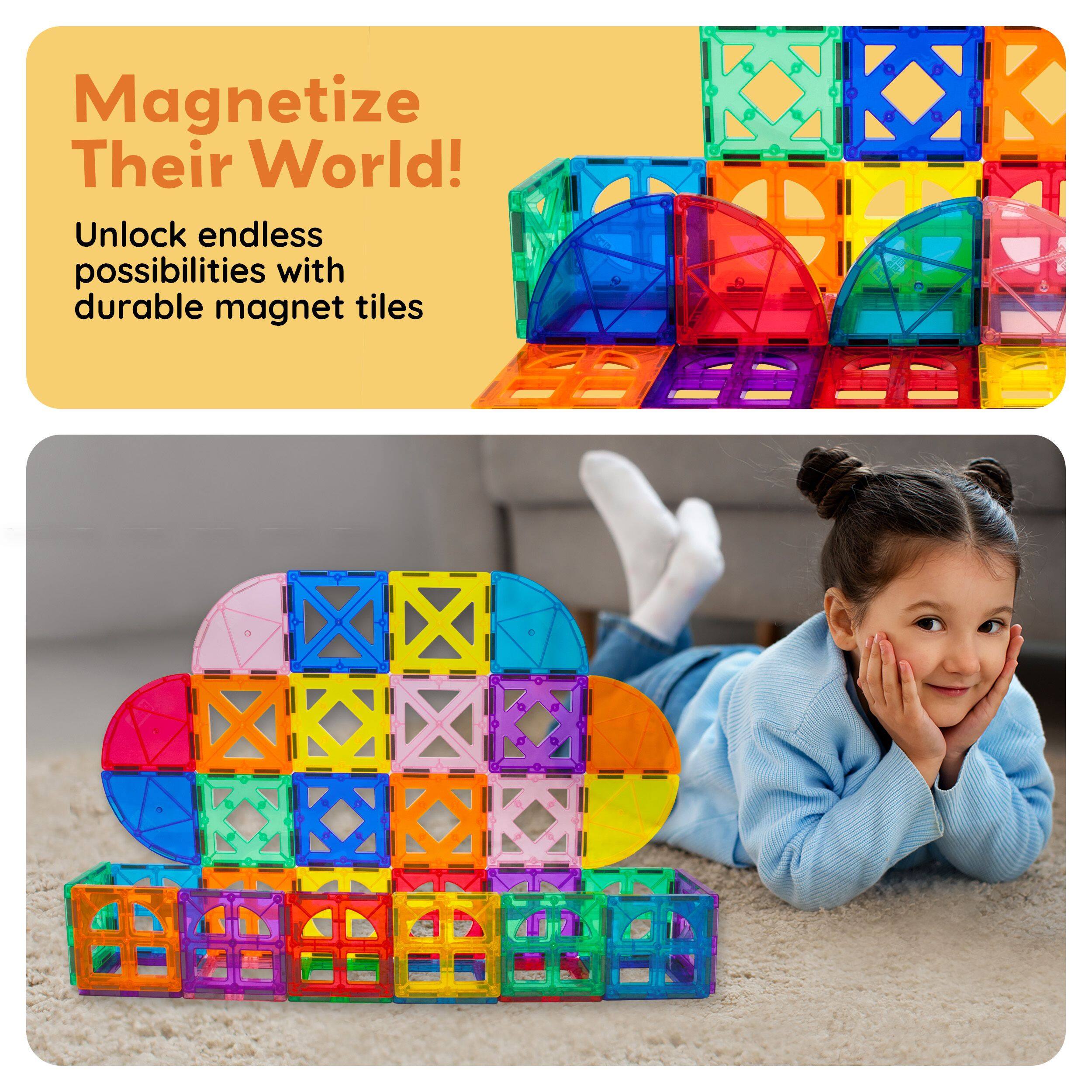 Magnetize Their World!  
Unlock endless possibilities with durable magnet tiles