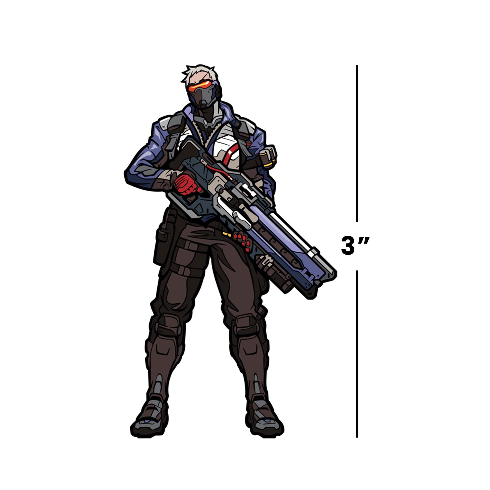 Alt View 3. CMD Collectibles - Overwatch 3-Inch Collectible Enamel FiGPiN Wave 1 - Soldier 76 - Multicolored.
