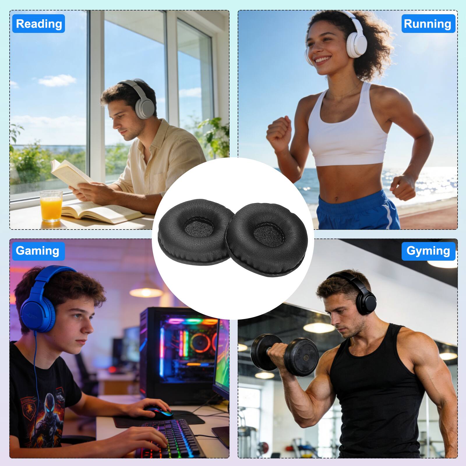 Reading  
Running  
Gaming  
Gymming