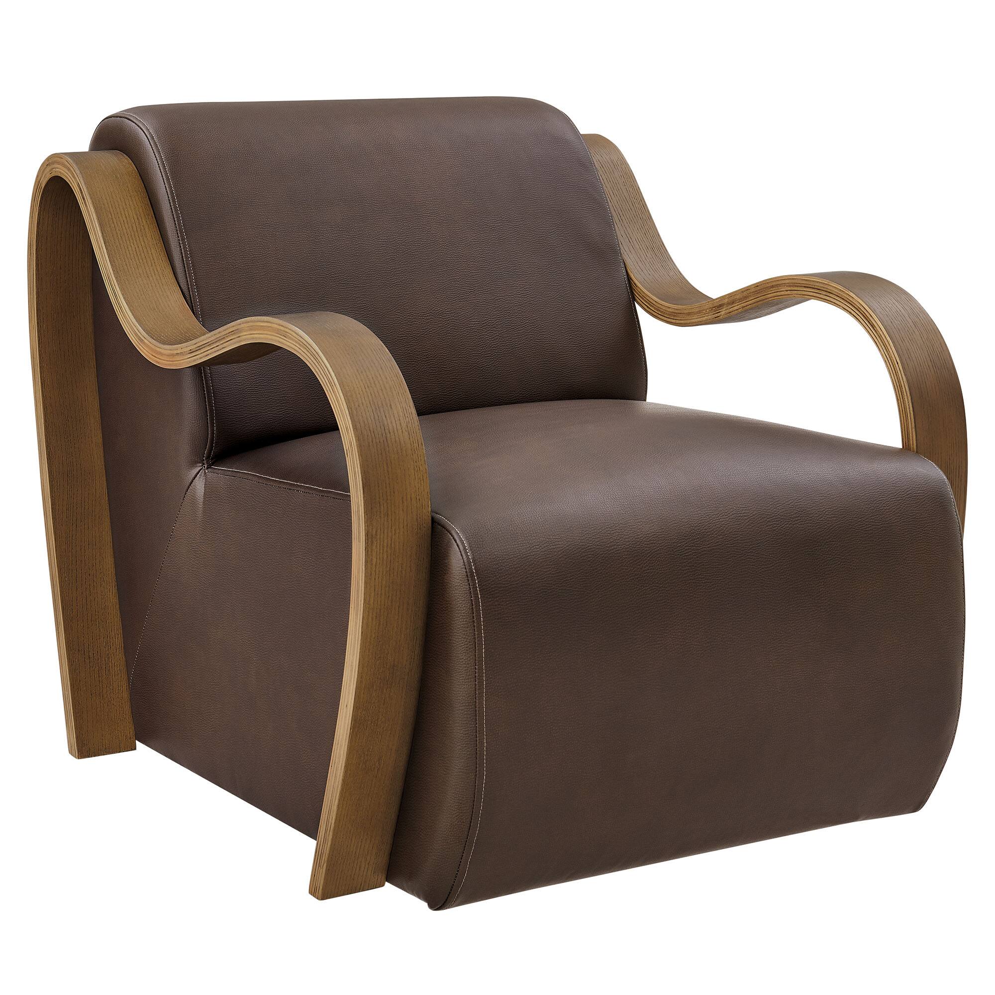 Angle. Modway - Atrium Vegan Leather Accent Armchair by Modway - Espresso.