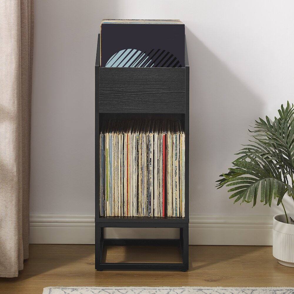Alt View 9. Crosley Furniture - Enzo Small Vinyl Record Storage Stand - Black.