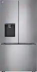 Front. LG - Counter-Depth MAX 25.5 Cu. Ft. French Door Smart Refrigerator with Ice Plus - PrintProof Noble Steel.