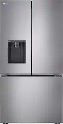LG - Counter-Depth MAX 25.5 Cu. Ft. French Door Smart Refrigerator with Ice Plus - PrintProof Noble Steel - Front_Zoom
