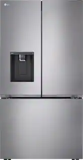 LG - 36-in Counter-Depth MAX 25.5 Cu. Ft. French Door Smart Refrigerator with Ice Plus - PrintProof Stainless Steel Look