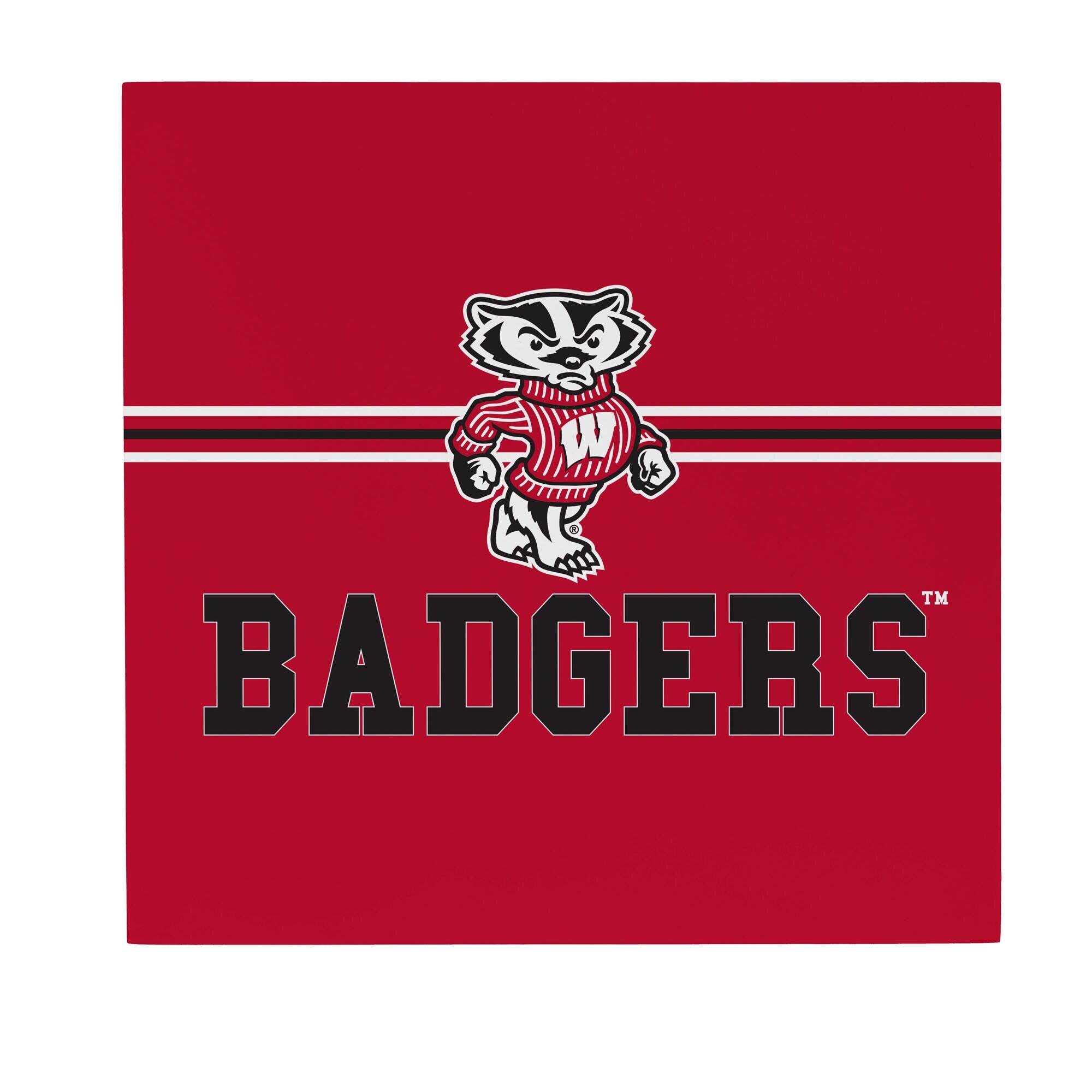 Wisconsin Badgers 12" x 12" Wood Wall Sign