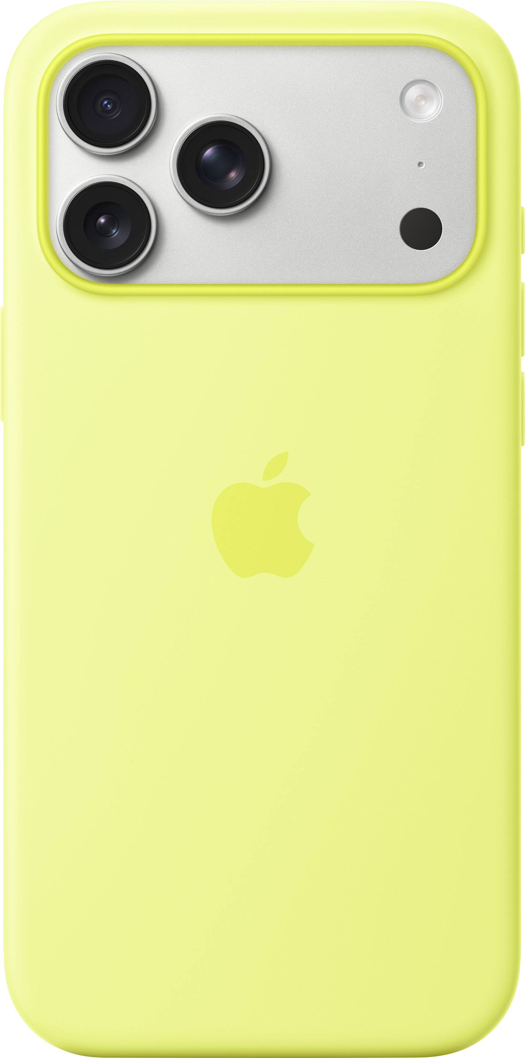 Alt View 1. Apple - iPhone 17 Pro Max Silicone Case with MagSafe - Neon Yellow.
