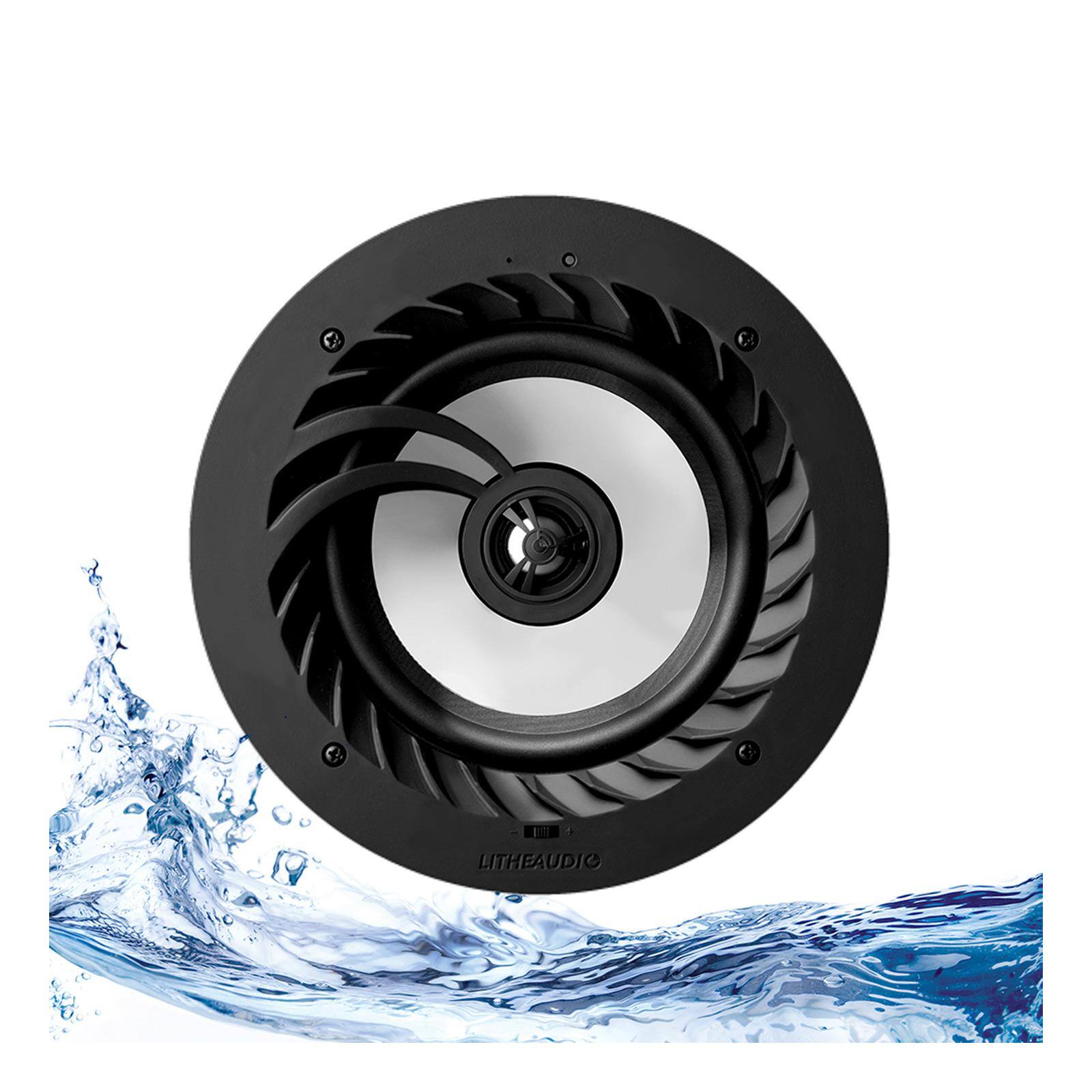 Back. Lithe Audio - 6.5 In. 2-way Passive IP44 Ceiling Speaker (Single) - Black.