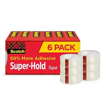 Scotch 6 Pack Scotch 50% More Adhesive Super-Hold Tape