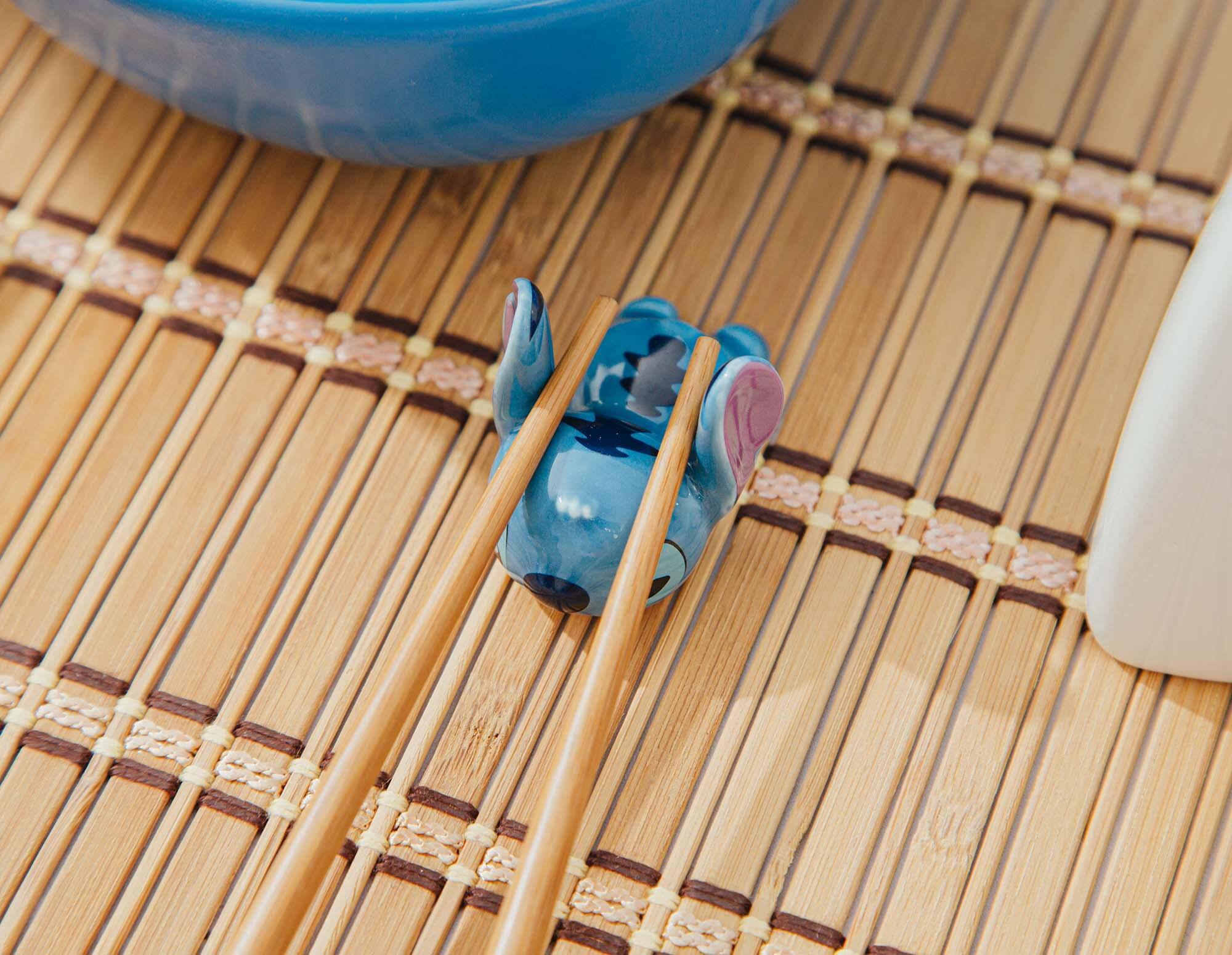 Alt View 3. Disney - Disney Lilo & Stitch 2-Pair Wooden Chopstick Set With Ceramic Rests - Blue.