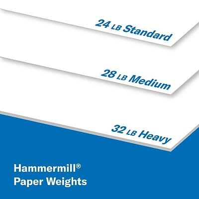 Hammermill® Paper Weights

24 LB Standard  
28 LB Medium  
32 LB Heavy