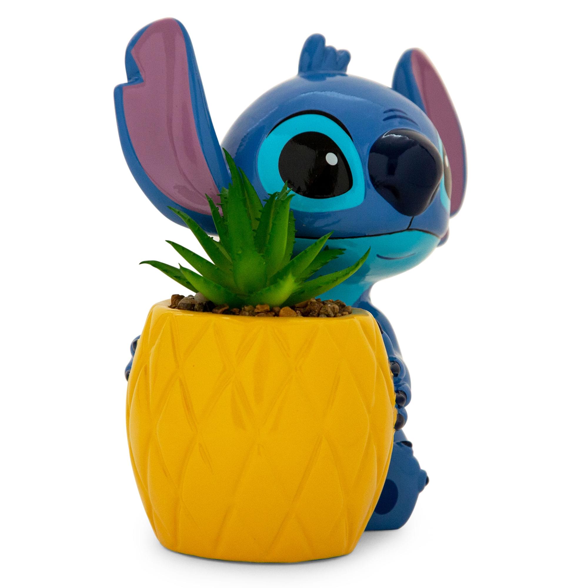 Alt View 1. Silver Buffalo - Disney Lilo & Stitch Pineapple 6-Inch Planter With Artificial Succulent - Blue.