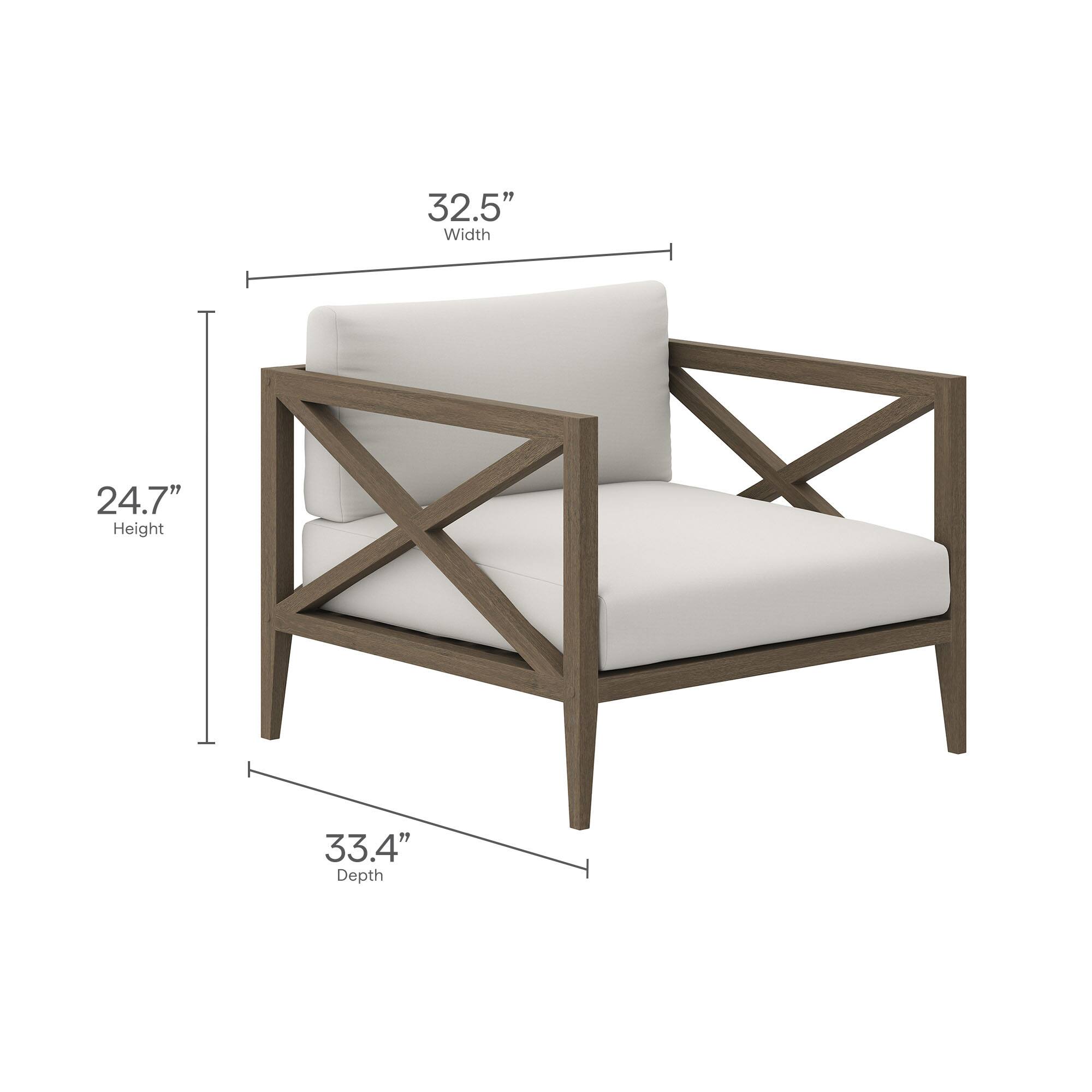 32.5" Width  
24.7" Height  
33.4" Depth