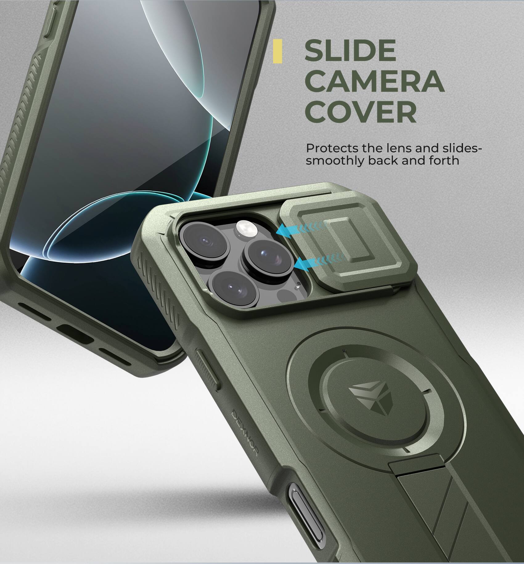 SLIDE CAMERA COVER Protects the lens and slides- smoothly back and forth