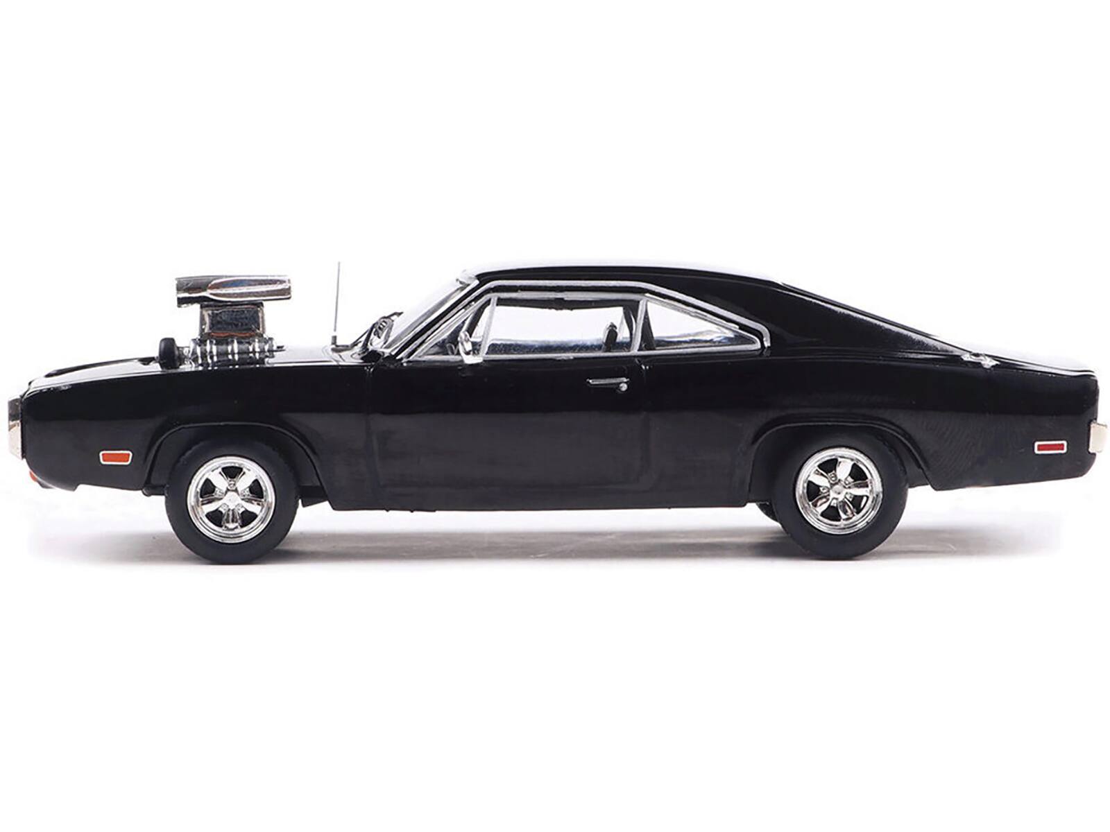Angle. IXO - 1970 Dodge Charger with Blown Engine Black 1/43 Diecast Model by IXO Models - Black.