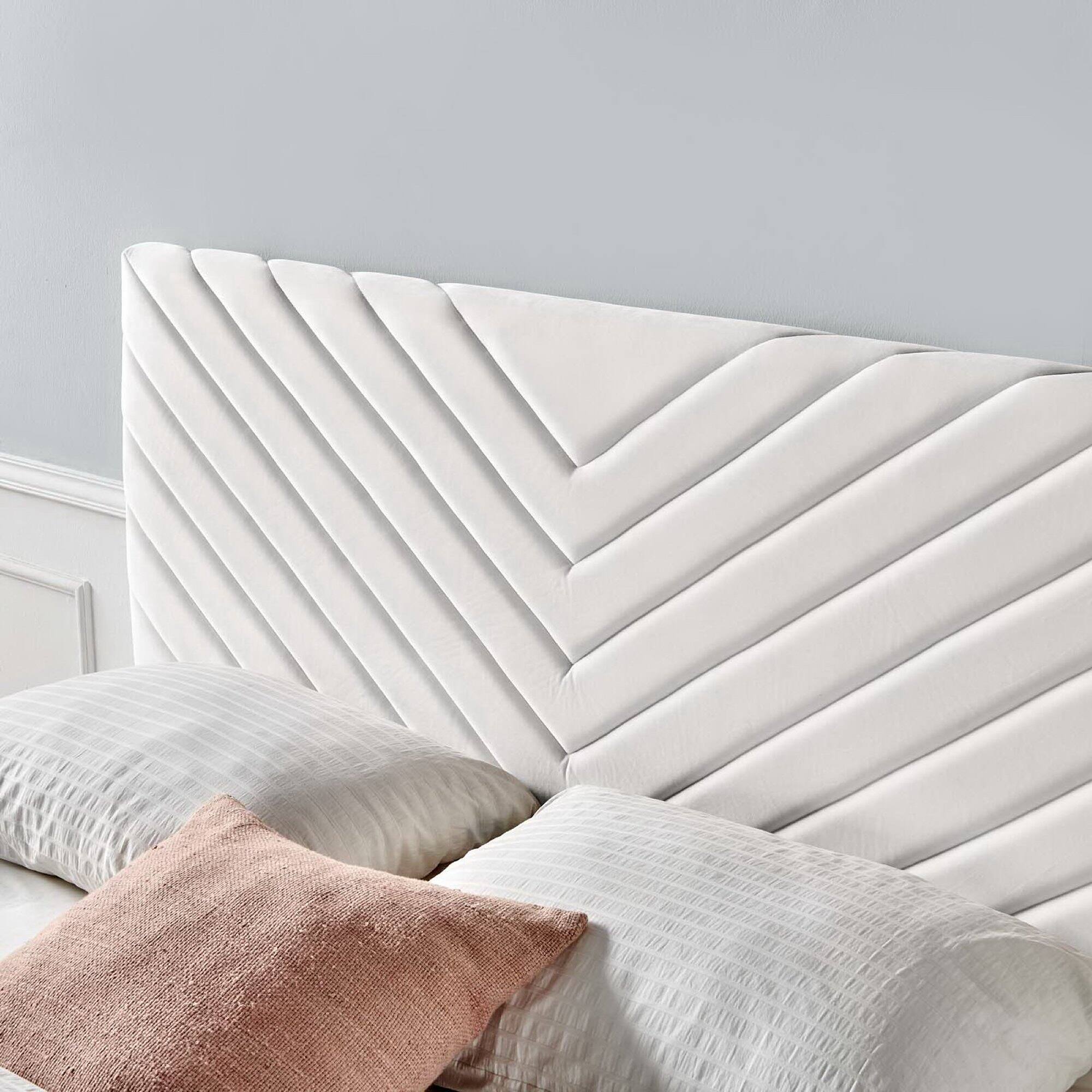 Alt View 5. Modway - Alyson Angular Channel Tufted Performance Velvet King / California King Headboard by Modway - White.