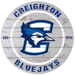 Jardine - Creighton Bluejays 20'' x 20'' Indoor/Outdoor Weathered Circle Sign - White