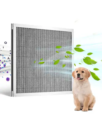 Front. VEVOR - Electrostatic Air Filter, 16x20x1 inch Washable & Reusable Aluminum AC/HVAC Furnace Filter - Silver.