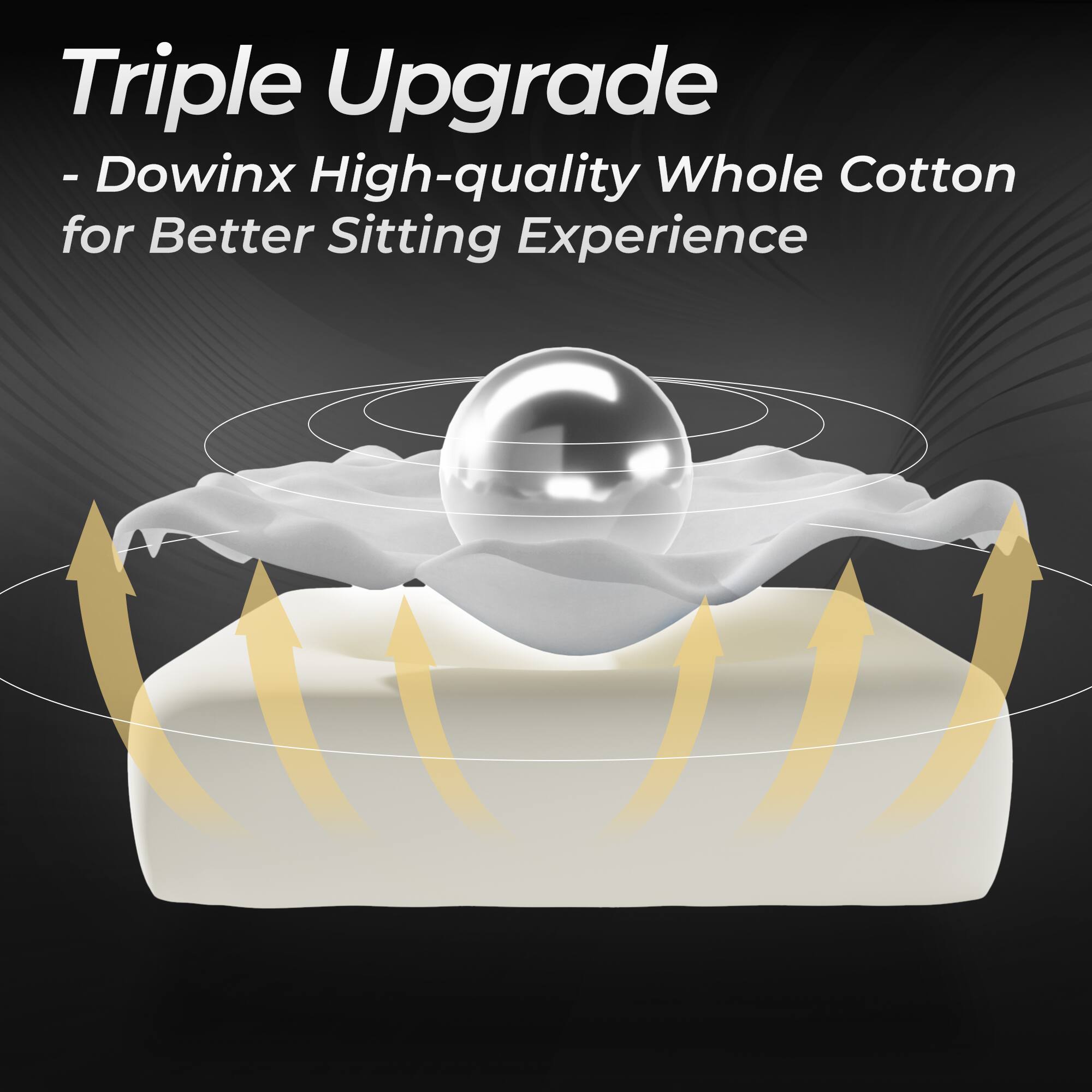 Triple Upgrade  
- Dowinx High-quality Whole Cotton for Better Sitting Experience